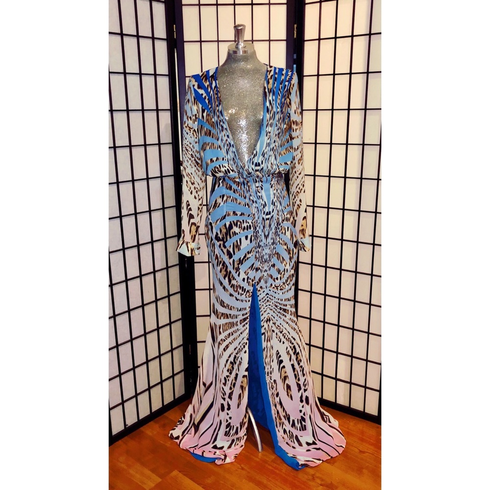 Jaide Ombré Animal Print Formal Dress Size Small